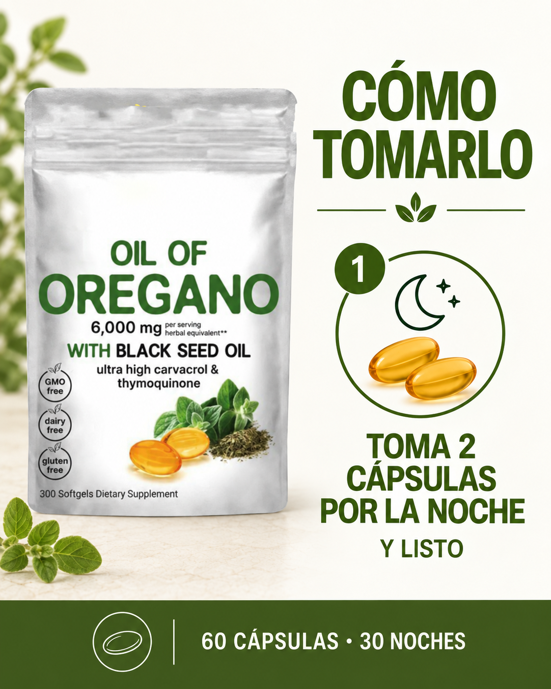 Aceite de Orégano y Semillas Negras