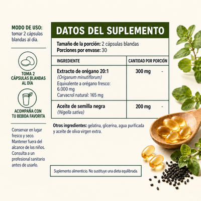 OLYA datos del suplemento e ingredientes por dosis en español
